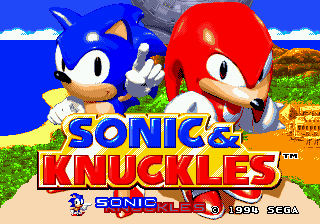 Sonic & Knuckles title screen for Sega Mega Drive